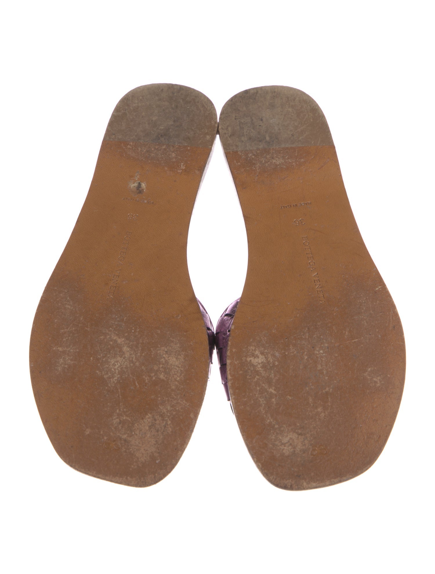 Bottega Veneta Intrecciato Weave Leather Slides